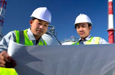 Oil gas industrial engineer Stock Photos