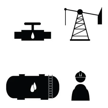 Oil icon set Stock Illustration