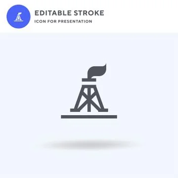 Oil icon vector, filled flat sign, solid pictogram isolated on white, logo Illustrazione stock