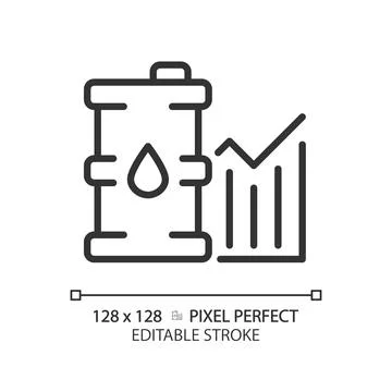 Oil industry analytics linear icon Illustrazione stock