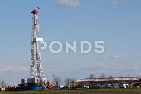 Oil industry drilling rig Stock Photos