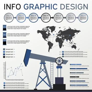 Oil Industry Elements. Info graphics Set. Vector Elements Stock Illustration