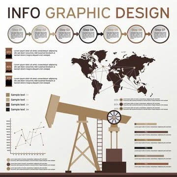 Oil Industry Elements. Info graphics Set. Vector Elements 스톡 일러스트