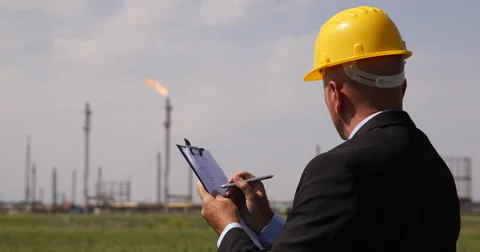 Oil Industry Engineer Table Note Parameter Data Petroleum Processing Refinery Stock-Footage 51874986