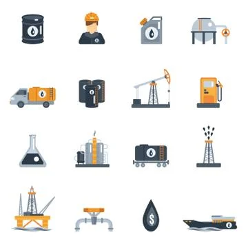 Oil Industry Flat Icon 스톡 일러스트
