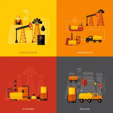Oil Industry Flat Stock Illustration