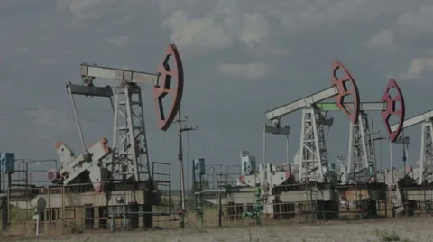 Oil Industry Pump Jacks Stock Footage 65571516