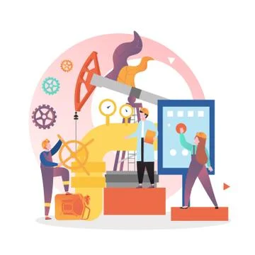 Oil industry vector concept for web banner, website page Stock Illustration