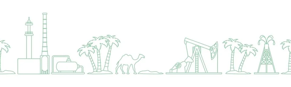 Oil industry vector seamless pattern. Illustrazione stock