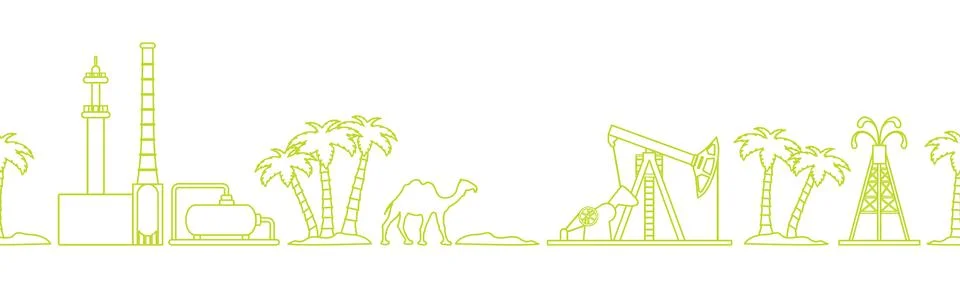 Oil industry vector seamless pattern. Stock Illustration