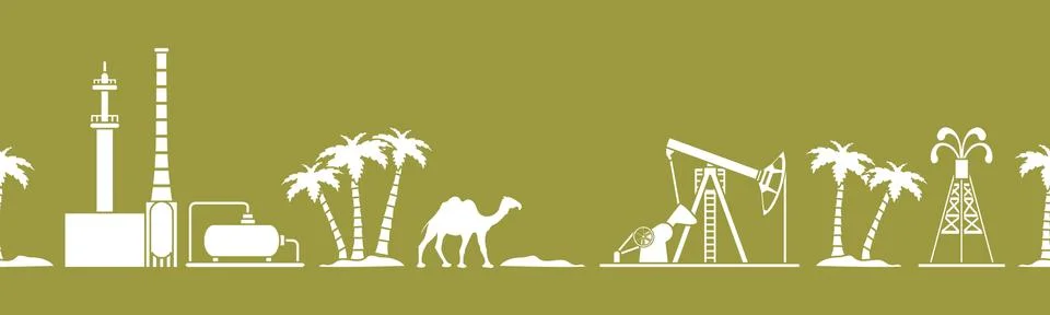 Oil industry vector seamless pattern. Illustrazione stock