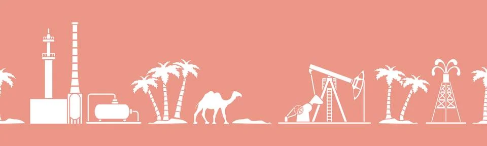 Oil industry vector seamless pattern. 스톡 일러스트