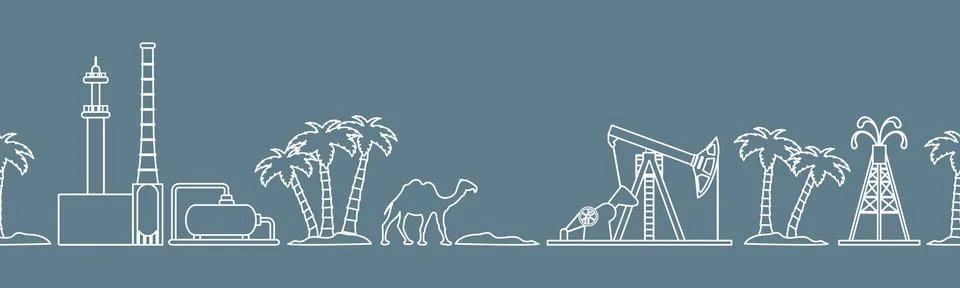 Oil industry vector seamless pattern. Stockillustratie