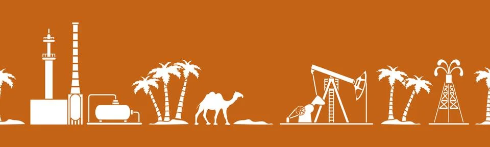 Oil industry vector seamless pattern. 스톡 일러스트