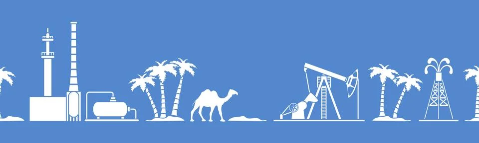 Oil industry vector seamless pattern. Stock Illustration