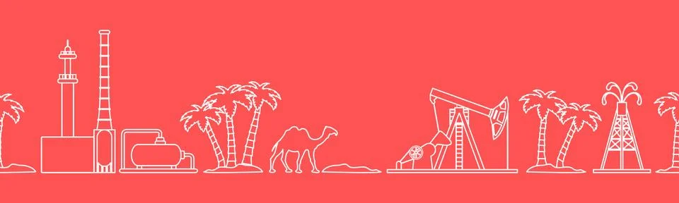 Oil industry vector seamless pattern. 스톡 일러스트