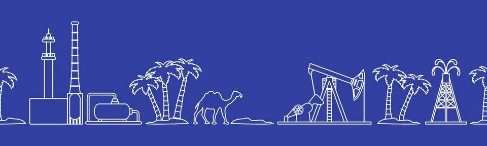 Oil industry vector seamless pattern. 스톡 일러스트