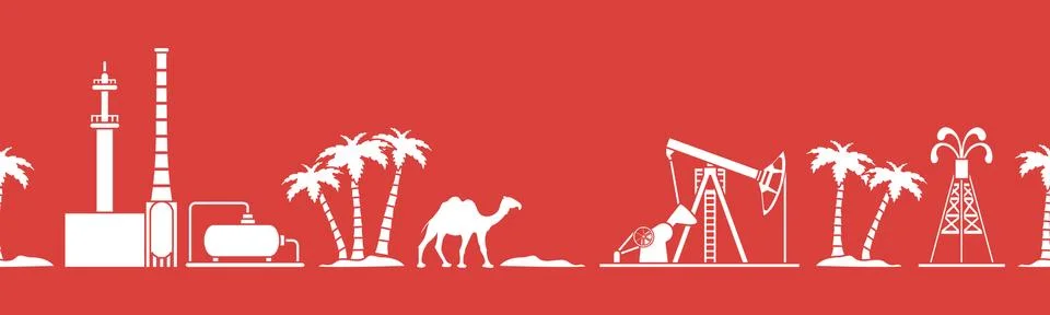 Oil industry vector seamless pattern. 스톡 일러스트