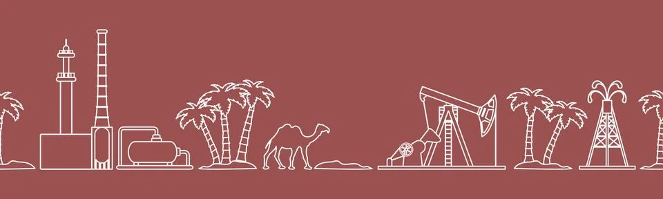 Oil industry vector seamless pattern. イラスト素材