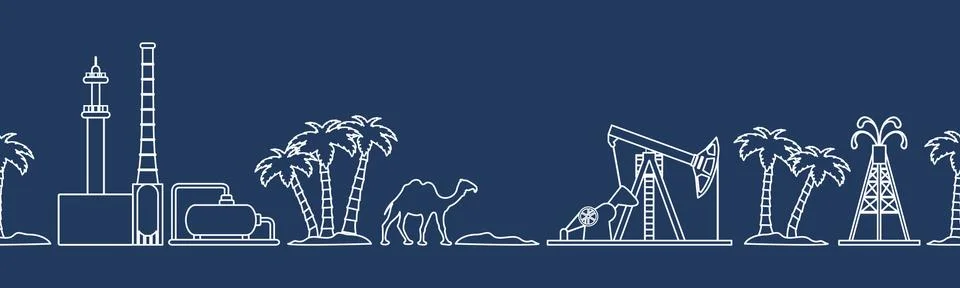 Oil industry vector seamless pattern. イラスト素材