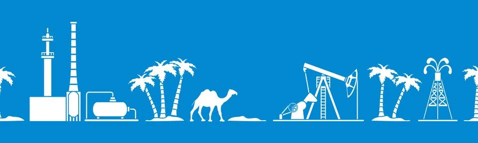 Oil industry vector seamless pattern. Illustrazione stock