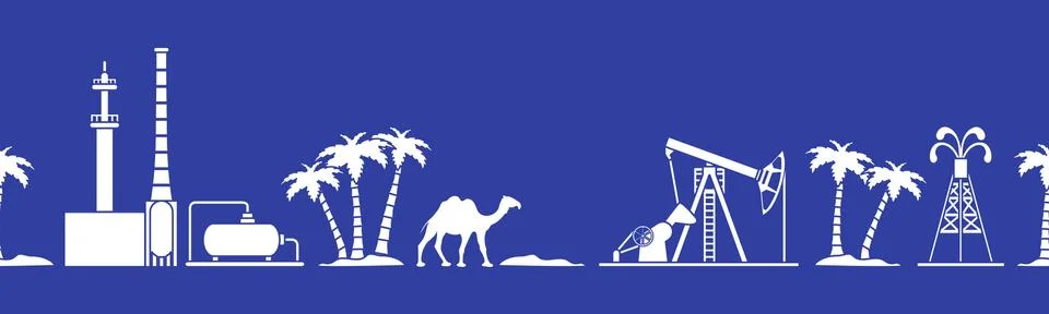 Oil industry vector seamless pattern. Stockillustratie