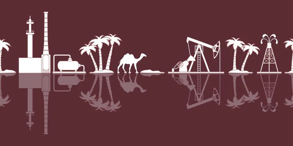 Oil industry vector seamless pattern. 스톡 일러스트