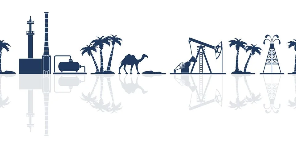 Oil industry vector seamless pattern. Stockillustratie
