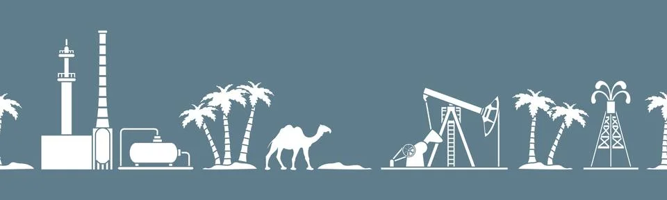 Oil industry vector seamless pattern. 스톡 일러스트