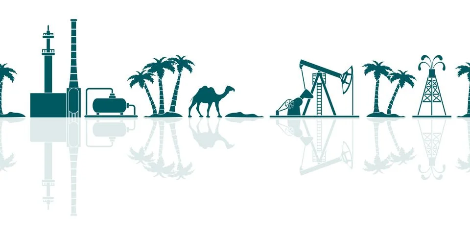 Oil industry vector seamless pattern. 스톡 일러스트