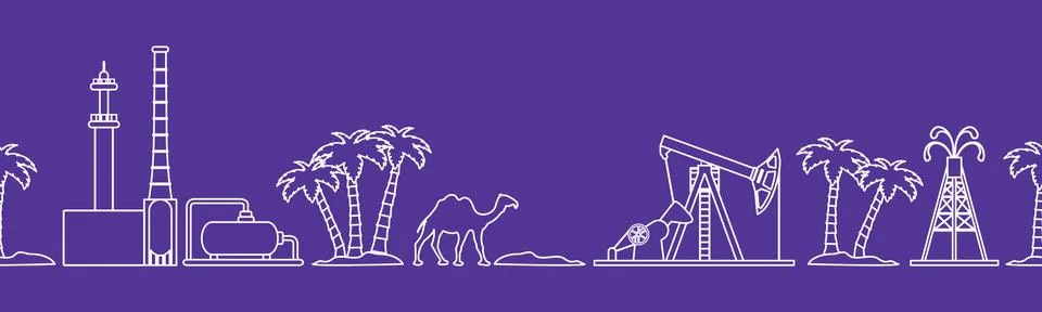 Oil industry vector seamless pattern. 스톡 일러스트