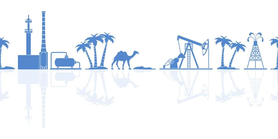 Oil industry vector seamless pattern. Stockillustratie
