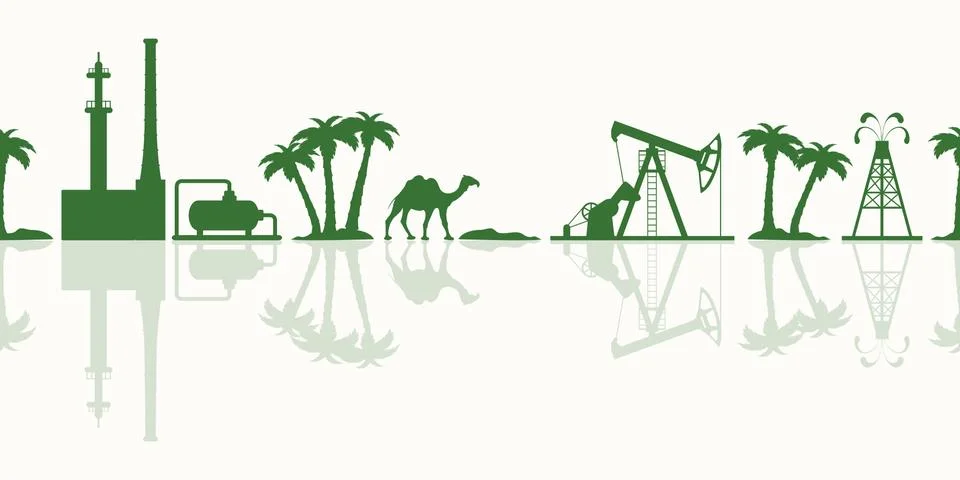 Oil industry vector seamless pattern. 스톡 일러스트