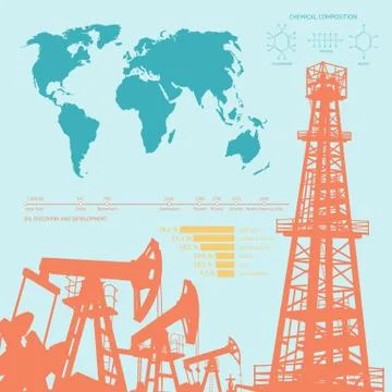 Oil infographics. Illustrazione stock