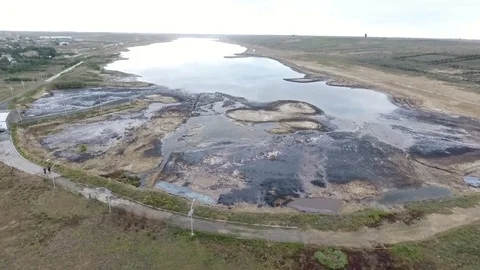 Oil lake Stock Footage 83396053