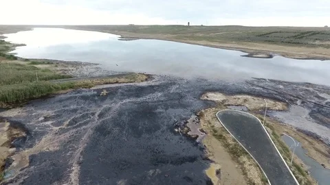 Oil lake Stock Footage 83423671