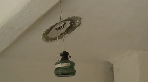 Oil lamp attached on the ceiling, Sibiu Stock Footage 53094577