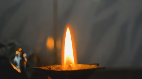 Oil Lamp with flame Stock Footage 112000348