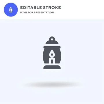 Oil Lamp icon vector, filled flat sign, solid pictogram isolated on white, logo 스톡 일러스트