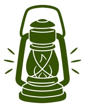 Oil Lamp Lantern Camping Outdoor Adventure Concept Stock Illustration