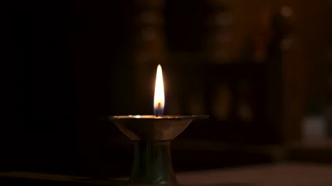 Oil lamp lit Video stock 236972701