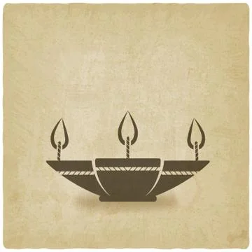 Oil lamp old background Stock Illustration