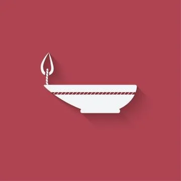 Oil lamp red background Stock Illustration