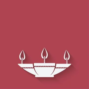 Oil lamp red background Stock Illustration