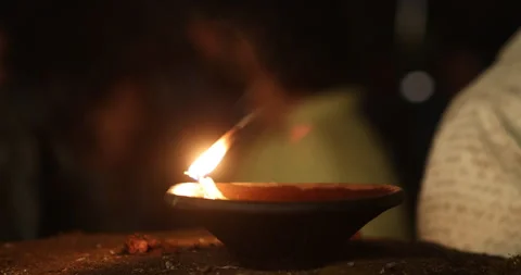 Oil Lamp in the Temple Stock Footage 320304691