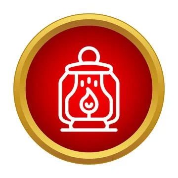Oil lantern camping light icon button design Illustrazione stock