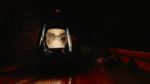 Oil Lantern Flickers on Deck of Schooner Stock Footage 164691653