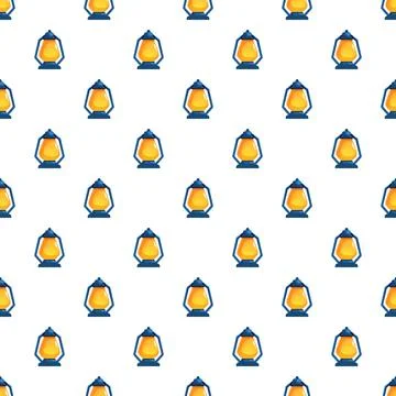 Oil lantern lamp light seamless pattern background Illustrazione stock