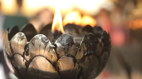 Oil lantern in temple Video stock 60098289