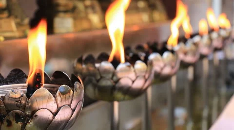 Oil Lanterns Of Wat Phathat Doi Suthep Temple Chiang Mai, Thailand Stock Footage 52970738